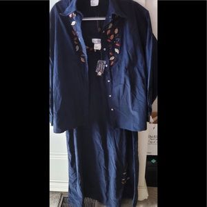 NWT Mandal Bay corduroy dress with jacket Large dress XL jacket